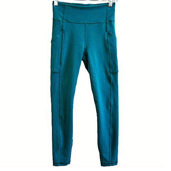 Lululemon Wunder Train High-Rise Tight 25" Everlux Crunch Teal Lagoon Size 4 - Picture 2 of 8